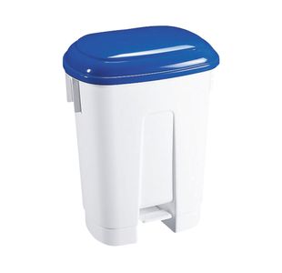 Derby Plastic Pedal Bin 30 Litre White/Blue 348022