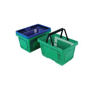 Plastic Shopping Basket Green (12 Pack) 370767