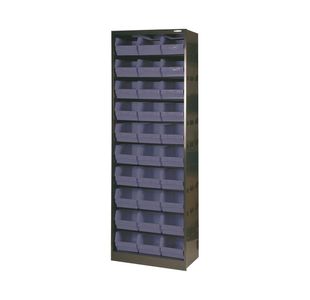 Metal Bin Cupboard with 30 Polypropylene Bins Dark Grey Black 371834