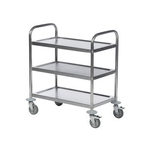 Trolley 3-Tier Stainless Steel Silver 373229