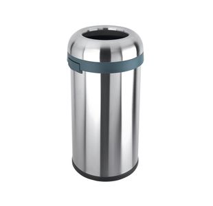 Open Top Bullet Bin 60 Litre Silver 380856