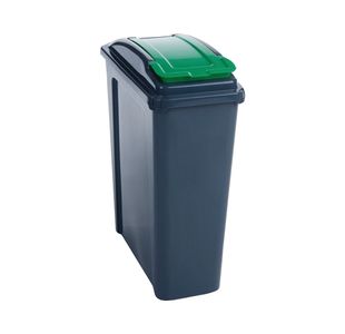 VFM Recycling Bin with Lid 25 Litre Green 190x510x400mm 384284