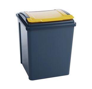 VFM Recycling Bin with Lid 50 Litre Yellow (Dimensions: 390x400x510mm) 384287