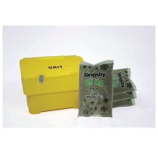 Salt and Grit Bin with Optional Locking Yellow 115L 395092