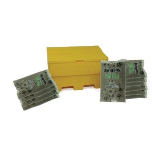 Rota-moulded Stackable Salt and Grit Bin Supplied with Brown Salt Yellow 285L 395105