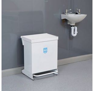 Fire Retardant Steel Sackholder White Body with White Lid 42L 410364