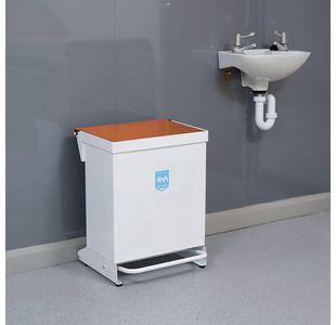 Fire Retardant Steel Sackholder White Body with Orange Lid 42L 410367