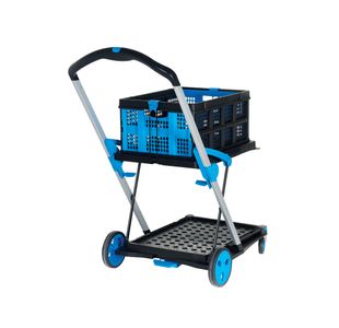 Large Folding Trolley with Folding Box Black/Blue 415149