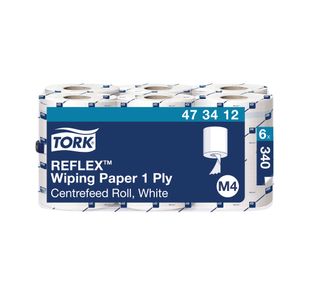 Tork Reflex M4 Centrefeed Wiping Paper 1-Ply 114m (Pack of 6) 473412