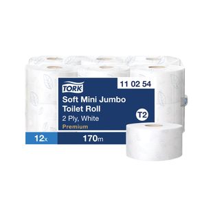 Tork T2 System Mini Jumbo Roll 2-Ply 850 Sheets (12 Pack) 110254