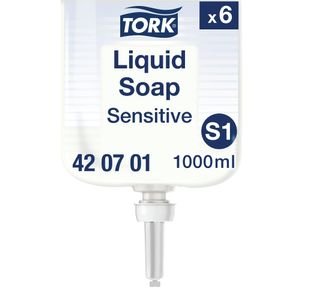 Tork Extra Mild Liquid Soap Refill S1 Non Perfumed 1 Litre (Pack of 6) 420701