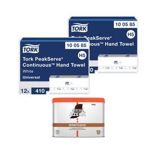 Tork Peakserve Continuous Hand Towel x12 Buy 2 FOC Nescafe Azera 500g