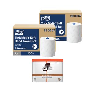 Tork Matic Hand Towel Roll 150m x6 Buy 2 Get FOC Nescafe Azera 500g