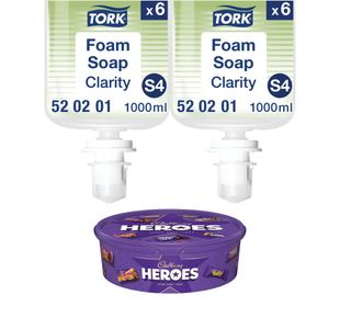 Tork Clarity Foam Soap Refill 1L x6 Buy 2 Get Free Cadbury Heroes