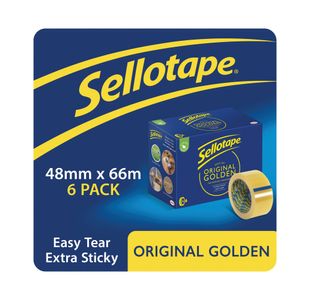 Sellotape Original Golden Tape 48mmx66m Pack of 6 1443304