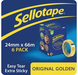 Sellotape Original Golden Tape 24mmx66m (Pack of 6) 1443306