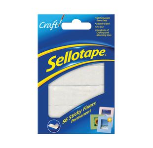 Sellotape Sticky Fixers Permanent 12mmx25mm (56 Pack) 1445423