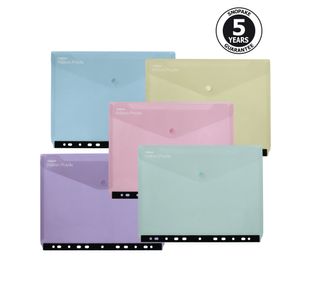 Reborn Polyfile Ring Binder Wallet Landscape Assorted (Pack of 5) 15916