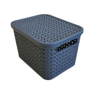 Strata Medium Urban Store Basket with Lid 14L Charcoal Grey XW123-CHA-VW