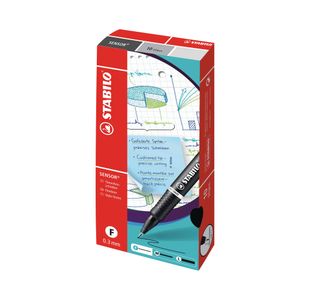 Stabilo Sensor Cushion Tip Fineliner Pen Blue (Pack of 10) 189/41