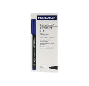 Staedtler Lumocolor Permanent Universal Pen Fine 0.6mm Blue Pack of 10 318-3