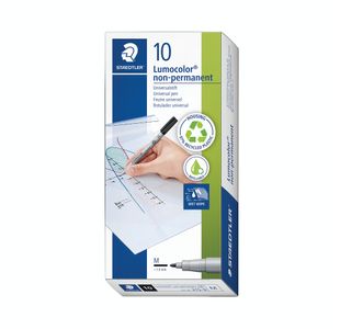 Staedtler Lumocolour Pen Non-Permanent Medium Black (Pack of 10) 315-9