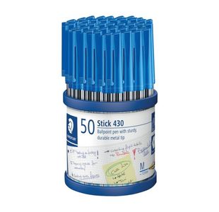 Staedtler Stick 430 Ballpoint Pens in CDU Blue (Pack of 50) 430 M-3CP5