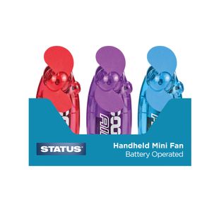 Status 2.5in Handheld Fan CDU Assorted Pack of 12 MIXCHHFANSX12