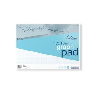 Silvine Graph Pad 1/5/10mm 50 Sheets A3 A3GP1510