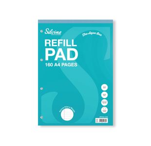 Silvine Narrow Feint Ruled Headbound Refill Pad 160 Pages A4 (6 Pack) A4RPNM