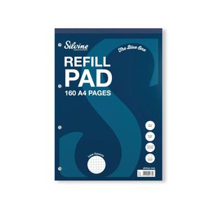 Silvine Ruled 5mm Square Headbound Refill Pad 160 Pages A4 (6 Pack) A4RPX