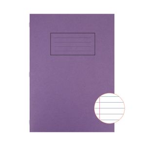 Silvine Exercise Book A4 Ruled with Margin Purple (10 Pack) EX111