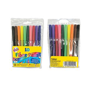 Artbox Fine Tip Fibre Colouring Pens Assorted x10 Pack of 12 1101
