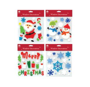 Christmas Home Decoration Window Gels Square Pack of 24 X9882A