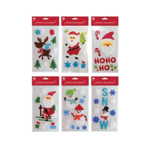Christmas Home Decoration Window Gels Pack of 12 X9902A