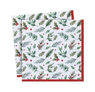 Traditional Christmas Party Paper Napkins x20 Pack of 12 X9981B