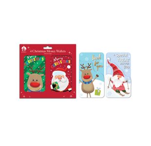 Christmas Money Wallets x4 Pack of 12 X9050B