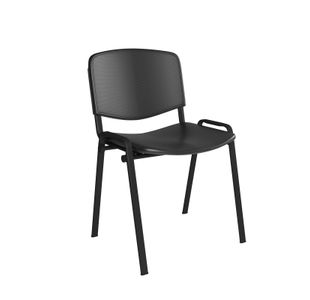 Taurus plastic meeting room stackable chair with no arms - black with black frame