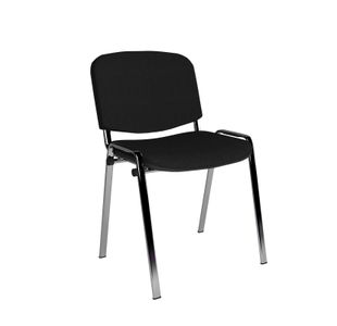 Taurus meeting room stackable chair with chrome frame and no arms - black