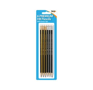 Tiger Premium HB Pencils with Eraser Tips x6 Pack of 12 15016873015357