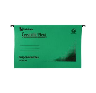 Rexel Crystalfile Flexi Standard Suspension Files Foolscap Green (Pack of 50) 3000040