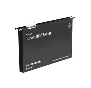 Rexel Crystalfile Extra 30mm Suspension File Black (Pack of 25) 3000081