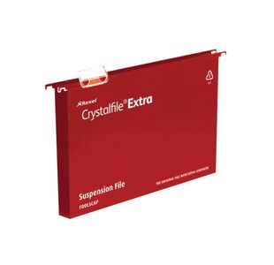 Rexel Crystalfile Extra 30mm Suspension File Red (Pack of 25) 70632