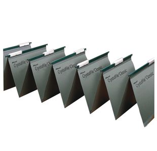 Rexel Crystalfile Linked Suspension File Foolscap Green (Pack of 50) 78650