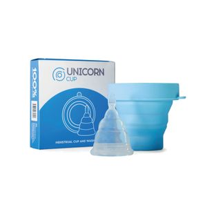 Unicorn Medical Grade Silicone Menstrual Cup/Sterilising Unit Blue UniBlue