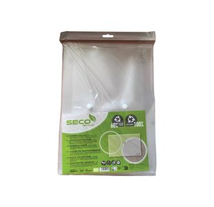 Seco Recycled Popper Wallet A4 Clear Pack of 5 30085-CL