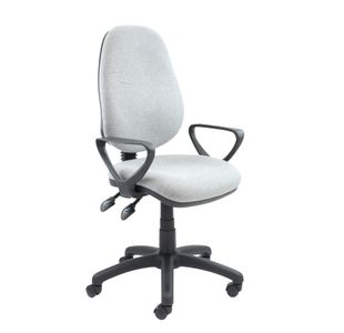 Vantage 100 2 lever PCB operators chair with fixed arms - Grey