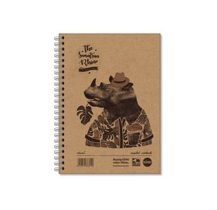 Rhino Recycled Wirebound Notebook 160 Pages 8mm Ruled A5 (Pack of 5) SRTWA5