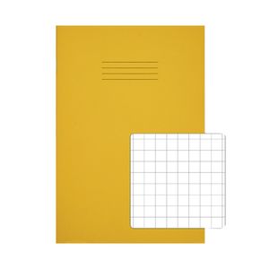 Rhino Exercise Book 10mm Square 64P A4 Yellow (Pack of 50) VC48405
