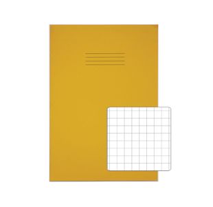 Rhino Exercise Book 80 Page A4 10mm Squares Yellow Contract (Pack of 50) VEXV668-215-0
